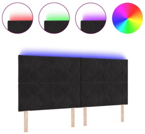 LED Fejvég - Fekete Gyémánt Blokk Mintával - 200 cm - Plüss
