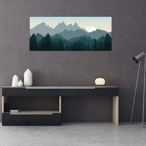 Kép - Hegyek grafikus szemmel (120x50 cm)