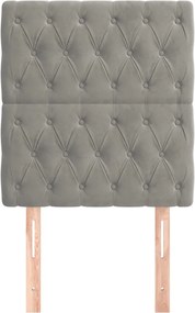 világosszürke bársony fejtámla 80x7x118/128 cm