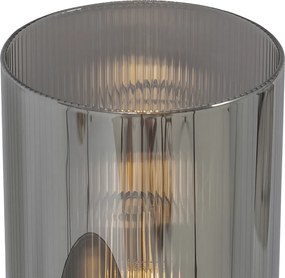 Art Deco asztali lámpa fekete füstüveggel 2-lámpás - Laura