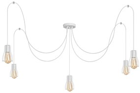 Csillár zsinóron TUBE LONG 5xE27/10W/230V fehér
