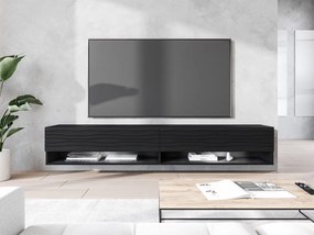 Függesztett TV szekrény Adenuk 140 MDF (fekete + fekete gyapjú) (LED RGB világítással). 1106329