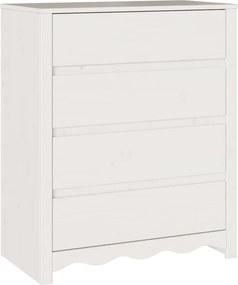 vidaXL Fiókos szekrény Drammen Fehér 76,5 x 40 x 91 cm Tömör fenyőfa