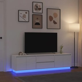 fehér TV-szekrény LED-lámpákkal 193,5x41x50 cm