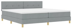 Box Spring Ágy Matraccal Világosszürke 200x200 cm Szövet
