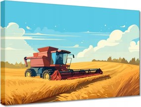 Vászonkép 30x20 Kombájn a gabona kaszálása közben