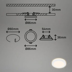 Briloner 7055-036 - KÉSZLET 3x LED Fürdőszobai beépíthető lámpa LED/3W/230V IP44