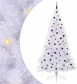 vidaXL Mű karácsonyfa 300 LED-del állvánnyal Fehér 240 cm PVC és Acél