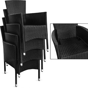 Deuba Rattan fotel 3 db - fekete