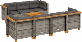 vidaXL 8 részes szürke polyrattan kerti ülőgarnitúra párnákkal
