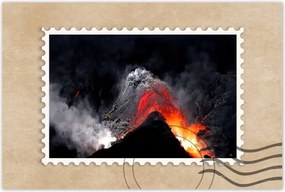 Poszterek 120x80 Vulkánkitörés láva por