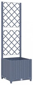 sötétszürke PP rácsos kerti ültetőláda 40x40x136 cm