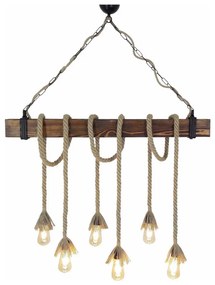 KUTUK kábeles függőlámpa 6xE27/40W/230V fenyő