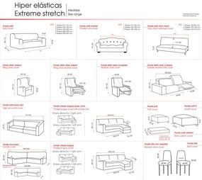 Bi-sztreccs kanapéhuzat, Belmarti, Vienna, click-clack, 2 ülés, jacquard anyag, narancssárga