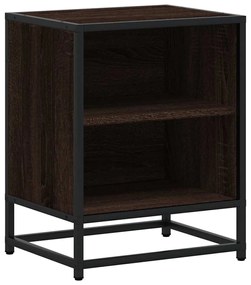 éjjeliszekrények 2 db barna tölgy 40x31x50 cm műfából és fémből