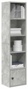 betonszürke szerelt fa könyvespolc 31x24x127 cm