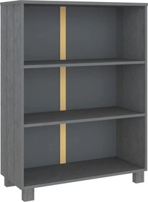 vidaXL HAMAR sötétszürke tömör fenyőfa könyvszekrény 85 x 35 x 112 cm