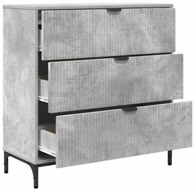 Széf fiókkal Beton szürke 79.5 x 33 x 82 cm Faanyag