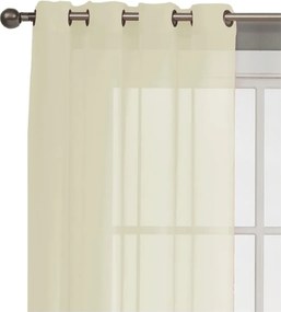 Függöny Fátyol átvezető függöny 145x250 magas, krémszínű