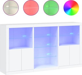 vidaXL fehér tálalószekrény LED-világítással 181,5 x 37 x 100 cm