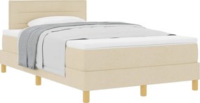 vidaXL Boxrugós ágy matracmal fejtámlával Krém 120 x 200 cm szövet