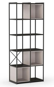 Fekete-krémszínű könyvespolc 71x179 cm Anya – Marckeric