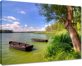 Vászonkép 80x60 Csónak tó Tájkép
