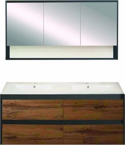 Porto 120 komplett fürdőszoba bútor antracit-country tölgy színben