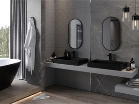 Mexen Loft ovális fürdőszobai tükör 75 x 40 cm, fekete keret - 9851-075-040-000-70