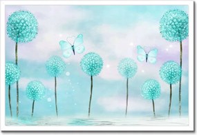 Poszter keretben 60x40 Pillangók Türkiz világ