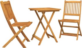 vidaXL Kert Bistro Készlet 3 pcs Barna Tömör Akácfa