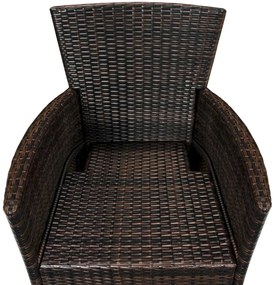 Casaria® Kerti rattan szett Berlin 1+6 - barna