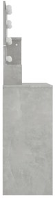 betonszürke fésülködőasztal LED-del 86,5 x 35 x 136 cm