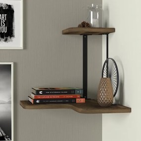 Sarki fali polc AGORA 33,8x38,5 cm barna