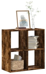 füstös tölgy színű szerelt fa könyvespolc 68,5 x 32 x 68,5 cm