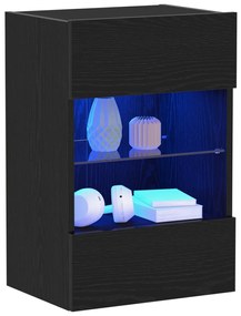 LED TV Szekrény Fekete Tölgy 40x30x60,5cm Szerelt Fa