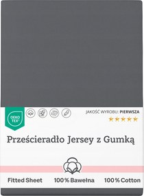 Pamut lepedő gumis 180x200 +25cm Jersey Puha Tiszta Pamut