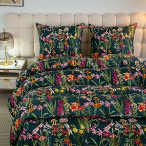 Mikroszálas ágynemű MYSTIC GARDEN sötétzöld Ágyneműhuzat mérete: 2 db 70 x 90 cm | 200 x 220 cm