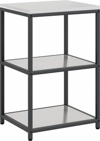 vidaXL Konyhai Tárolás polcokkal tárolóval Ezüst 60 x 50 x 92 cm Acél