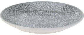 Ethnic kőagyag desszertes tányér, átmérő 20 cm, szürke