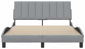 világosszürke szövet ágykeret matrac nélkül Hanko 140 x 190 cm