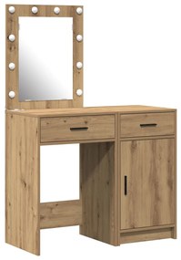 2 darabos pipereasztal szett LED világítással az Artisan tölgy szerelt fából
