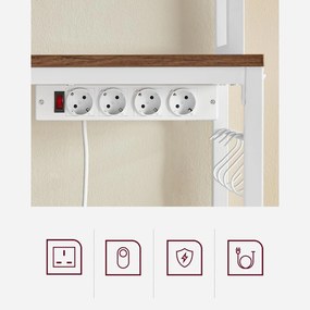 Konyhai polc, rendszerező polc konnektorokkal, 40x80x170 cm, barna- fehér