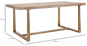 Natúr színű étkezőasztal 180x90 cm Ankara – Mauro Ferretti