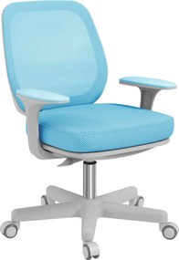 Vinsetto Ergonomikus Szék Lélegző Szövetből, 5 Kerekes, Állítható Irodai Szék, 55x48x82.5-94.5 cm, Kék | Aosom