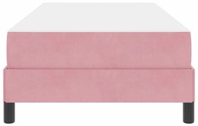 Boxspring ágy matraccal matracmal Rózsaszín 90 x 190 cm Bársony