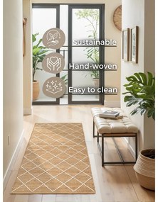 Natúr színű kézi szövésű juta futószőnyeg 80x200 cm Kunu – Hanse Home