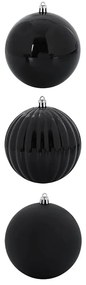 Karácsonyi Díszgömb Készlet 3 pcs Fekete