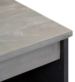 Széf polcokkal Szürke és Arany 60 x 33.5 x 75 cm Tömör mangófa