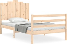 vidaXL tömör fa ágykeret fejtámlával 100 x 200 cm